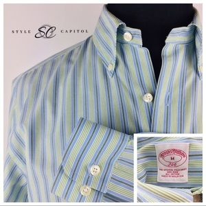 Brooks Brothers 346 button down blue green shirt